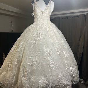 Demetrios bridal platinum Wedding dress for sale